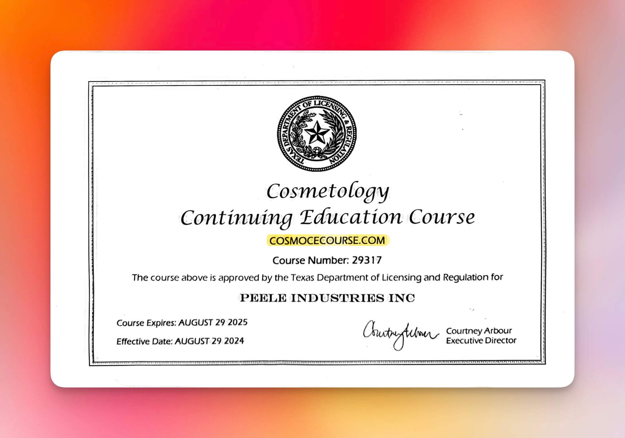 TDLR 1 Hour Cosmo Course